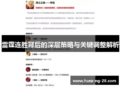 雷霆连胜背后的深层策略与关键调整解析 雷霆连胜背后的深层策略与关键调整解析